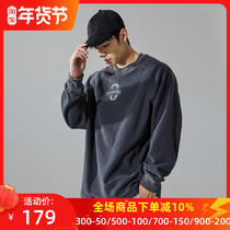 Muscle dog sports casual sweater mens tide brand autumn and winter lamb velvet plus velvet round neck loose fitness training pullover