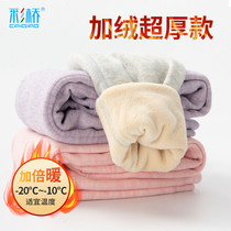 Children warm pants girls thickened velvet inner wear trousers autumn and winter baby sweat pants zhong da tong three re neng ku female