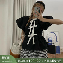 deessesicile law-style small crowdsourced design subsection teenage girl butterfly frock sleeveless black shirt blouses woman