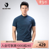 BLACKYAK Bleu for the mens sports fashion T-shirt shuttle woven elastic business casual stand-shirt MEM111