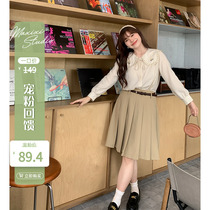 (Pet feedback : 60% off buying non - quality problems do not change ) high waist and thin - fold half - body dress woman