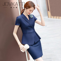 Large size professional dress dress women Summer new hotel front desk reception overalls beauty salon jewelry store dress tide