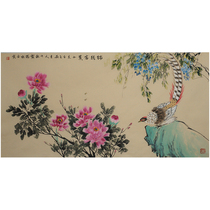 C0826-44 Diao Caixias Splendid Wealth a famous hand-painted flower and bird painting Chinese painting (with group photo)
