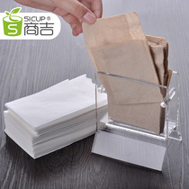 Business Ji Creative Napkin Frame Restaurant Standing Paper Towel Rack Suction Paper Racks Minimalist Shelf Transparent Paper Towel Rack