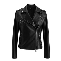 Leather jacket womens short small motorcycle clothing leather jacket Korean version slim thin 2021 spring and autumn new top