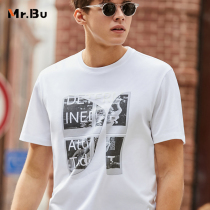 Mr Bu horse cotton short sleeve T-shirt male spring and summer trend printed fashion half sleeve mens clothing GT01076