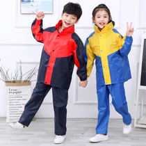 Childrens fashion raincoat rain pants suit split waterproof color patchwork full body thick boy and female children primary school children portable