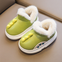 Childrens Cotton Slippers Boys Winter Indoor Home Shoes Bag Heel Slippers Waterproof Girl Baby Plush Thick Cotton Shoes
