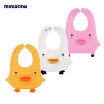 minizone baby saliva towel three-dimensional animal modeling baby bib cotton double newborn bib