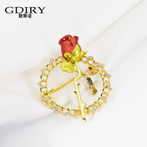 High-end Rose Brooch Brooch Woman Gift 2021 New Tide Chest Flowers Individuality and Trendy Luxury DONT PIN ACCESSORIES