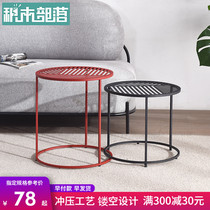 Iron simple coffee table bedroom simple table sofa Nordic side table balcony light luxury round corner