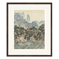 (Printmaking) He Ting High Mountains and Flowwater micro-spray version N 99 has been mounted