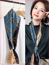 Long fashion scarf thin scarf beautiful silk scarf hair tie tie decoration long spring and autumn tie bag length