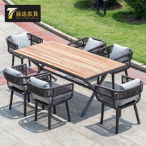 Outdoor table and chair combination balcony leisure courtyard garden single rattan chair three-piece set outdoor simple rattan furniture