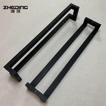 Modern simple glass door Door handle Chinese wooden door thickened Stainless steel handle Door frame side mounted handrail black