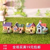 New mini villa house Moss micro landscape small house eco bottle DIY material Fleshy flower pot planting decoration