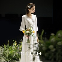 Mantingfang French light wedding dress 2021 new bride (garden girl)temperament Qi travel simple satin