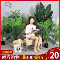 Large Nordic simulation plant Floor-to-ceiling ins Bonsai Interior decoration Fake flower pot planting Green plant ornaments Traveler banana tree