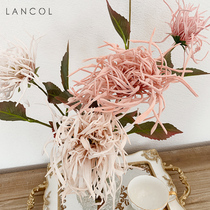 Lancol Nordic Ins Small Crowdsourced Emulation Flower Pink White Gold Silk Chrysanthemum Home Decoration Flower Landscape Photography Soft Dress Fake Flowers