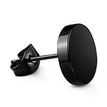 Not easy to allergy Japanese and Korean fashion Mens titanium steel earrings black frosted single personality trendy mens ear jewelry