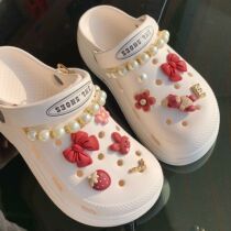 Solid Crocs Dongle Shoes Shoes Flowers PINK RED SHOES BUTTON DIY DETACHABLE CUTE TEENAGE CARTOON ADORNMENT ACCESSORIES ACCESSORIES