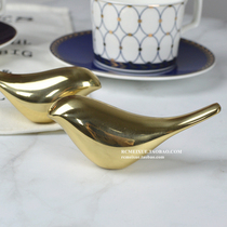 Creative brass bird furnishings modern light luxury new Chinese Villa model room home living room crafts decoration
