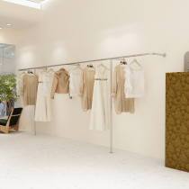 Clothing store display rack display rack stainless steel wall rack clothes rail womens clothing store shelf clothing rack floor-standing