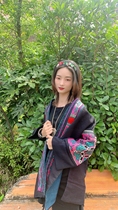 Miao embroidery characteristic handicrafts Old embroidery pieces Ethnic wind clothes Shoes Old embroidery straps Miao clothes A92