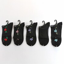 Xia wide transparent loose mouth female thin crystal wear-resistant embroidery silk mouth short non-slip stockings flesh color with point