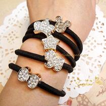 2020 New Golden Bright Drilling Five Stars Crown Puppy Bow Tie Black Leather Gluten High Elasticity Plus Coarse