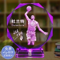 NBA Kobe James hand-made model Crystal basketball ornaments diy lettering to send boyfriend classmates birthday gifts