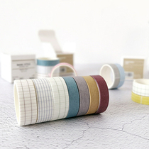 Simple grid dark solid color retro square wide grid basic series boxed and paper account tape whole roll