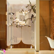 Door curtain bedroom Net red curtain curtain curtain half curtain half curtain non-perforated Velcro partition curtain new Chinese custom