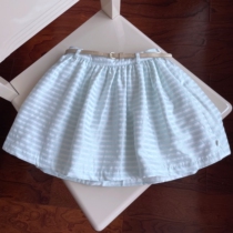 Spring and autumn girls skirt striped umbrella skirt with belt-4 7