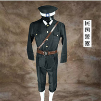 Republic of China police clothing puppet army Imperial Army Army two dog clothing props Republic of China military uniform black concession patrol clothing