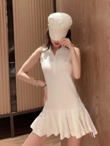 Silver Childrens Day Thom Browne Classic Summer Sweet Meme TB Sleeveless 100 Pleats Downswing College Wind Dress