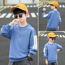 Childrens clothing boys long sleeve T-shirt spring and autumn clothing 2021 new large childrens pullover base shirt coat handsome foreign tide