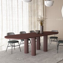 Nordic solid wood table long table light luxury villa high-end home dining table creative designer model room negotiation table