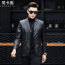 New Henning Genuine Leather Leather Clothing Mens Leather Suit Autumn Winter Head Layer Cow Leather Leather Jacket Casual West Suit Sashimi Jacket