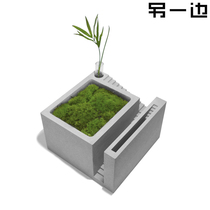On the other side of the original design cement flowerpot multilateral fleshy green plant concrete floral home furnishing decorations