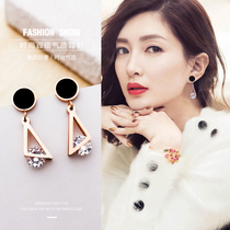 Star earrings with the same 2020 new Korean temperament net red stud earrings women sterling silver long drop earrings show thin ear jewelry