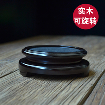 Turnable Wooden Base Round Density Plate Bay Bracket Swing Piece Rack Vase Stone Rotatable Handiwork