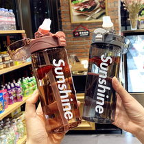 American straw cup Mens and womens simple outdoor portable net red plastic handy cup adult anti-fall fitness sports water cup