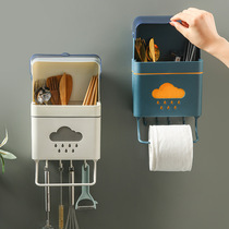Home with lid anti-dust chopstick cylinder wall-mounted chopstick basket Kitchen chopstick cage Chopstick Cylinder Cutlery Drain containing box