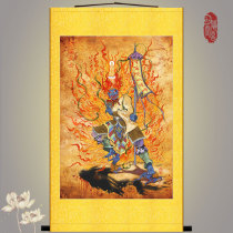 Face burning Taishi Ghost King statue painting Hanging painting Buddha Hall Guanshiyin Bodhisattva incarnation Land and water painting Silk scroll hanging painting