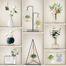 Nordic small vase floral ornaments Net red light luxury home decorations Water raising living room flower arrangement dried flowers creative simplicity