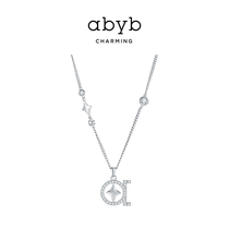 ABYBCHARMING letter necklace female love hollow hollow diamond choker temperament Joker Net Red couple pendant