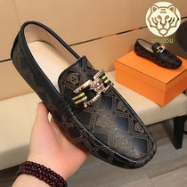 Black Fall Leather Leather Shoes Man Han Edition Sloth Soft Face of Soybean Shoes Men 2021 Chun Inn Genuine Leather Comfort Casual Shoes