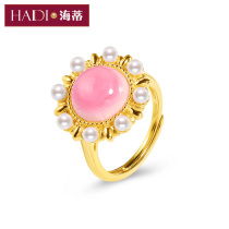 Heidi jewelry red dress 2-3mm bright freshwater pearl ring female Royal Bay Carmine Carmine snail shell S925 Silver