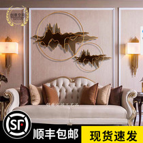 Chinese wrought iron wall decoration metal creative landscape pendant light luxury wall decoration living room porch background wall